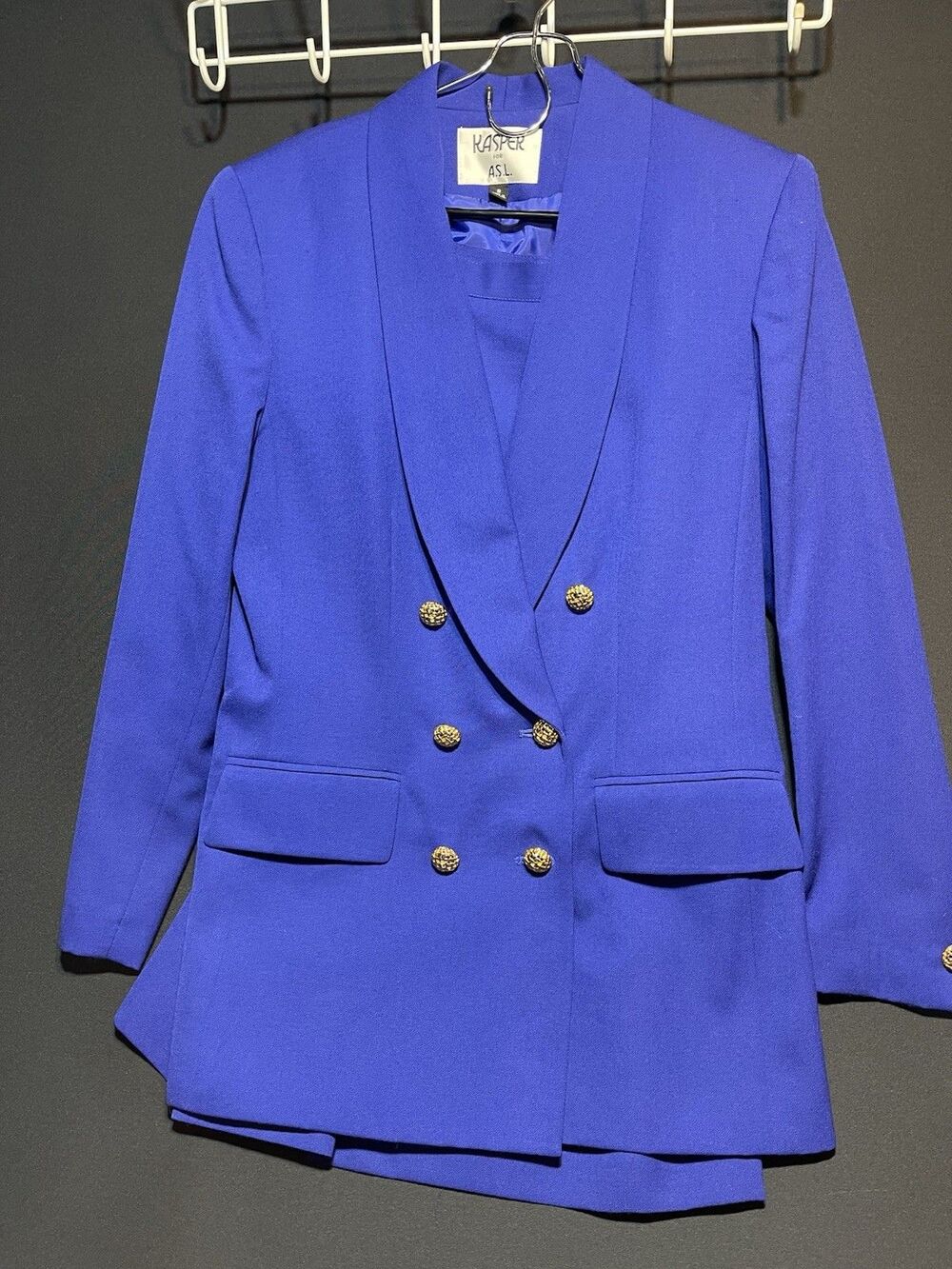 Rare Vintage Kasper Women’s Size 8 Jacket And Skirt  Beautiful Blue #0018